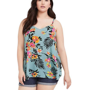 Torrid (4) Tropical Print Sophie Chiffon Swing Cami